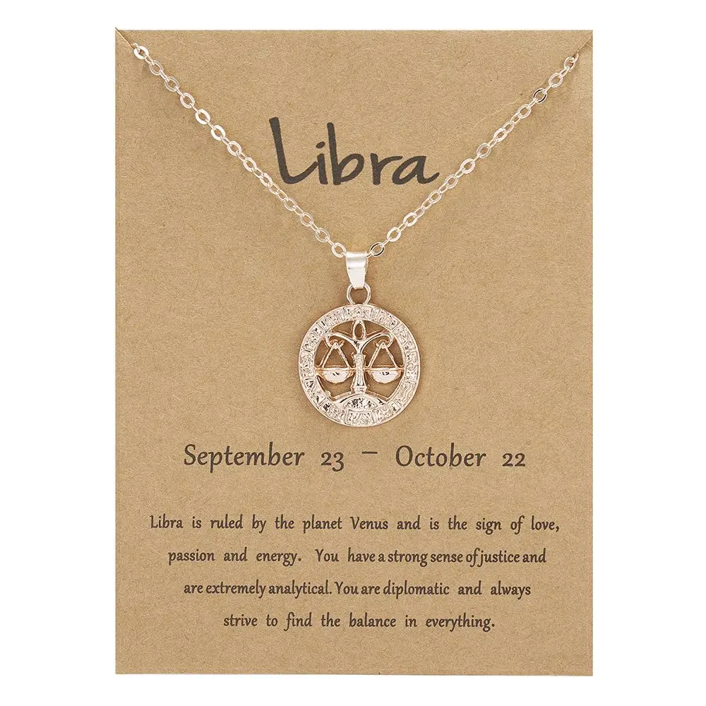 Alloy Guardian Star Taurus Libra Hollow Out Aquarius Leo Scorpio Animal Zodiac Sign 12 Constellation Pendant  Choker