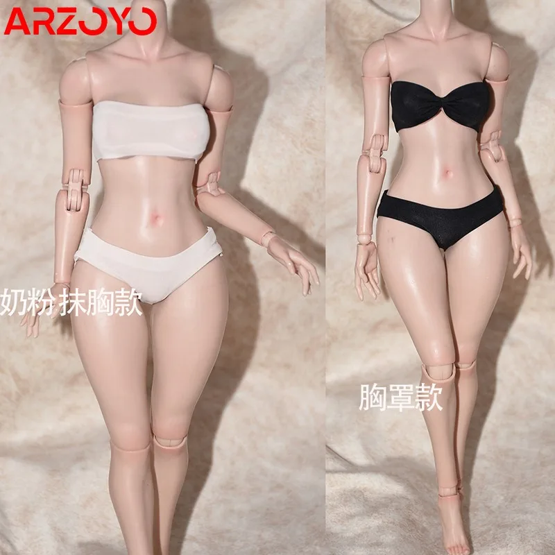 Customized 1/6 Scale Female Tube Top Underpants Strapless Bra Underwear Clothes Model Fit 12'' TBL S52 AT202 Action Figure Body