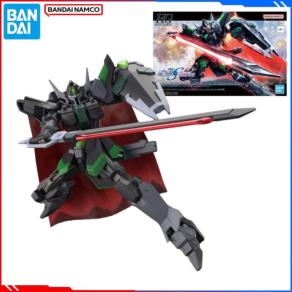 

Genuine Bandai Gundam Model Kits Original HGUC 1/144 Anime Figure Black Knight Squad Rud-ro.A Action Model Toys Gift for Kids