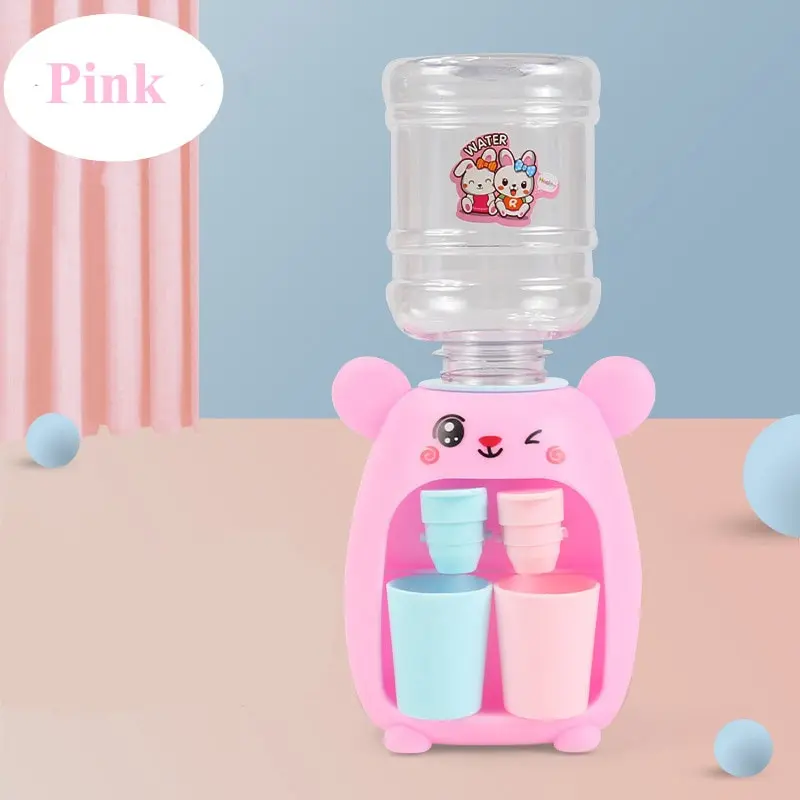 1Pcs Pink Kitchen Simulation Toy Children Kid Role Play Mini Double Headed Water Dispenser