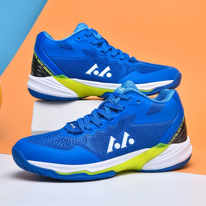 Blue Professional Men’s Tennis Sneakers High Quality Training Shoes Men Plus Size 36-46 Breathable Cushion Badminton Shoes Women