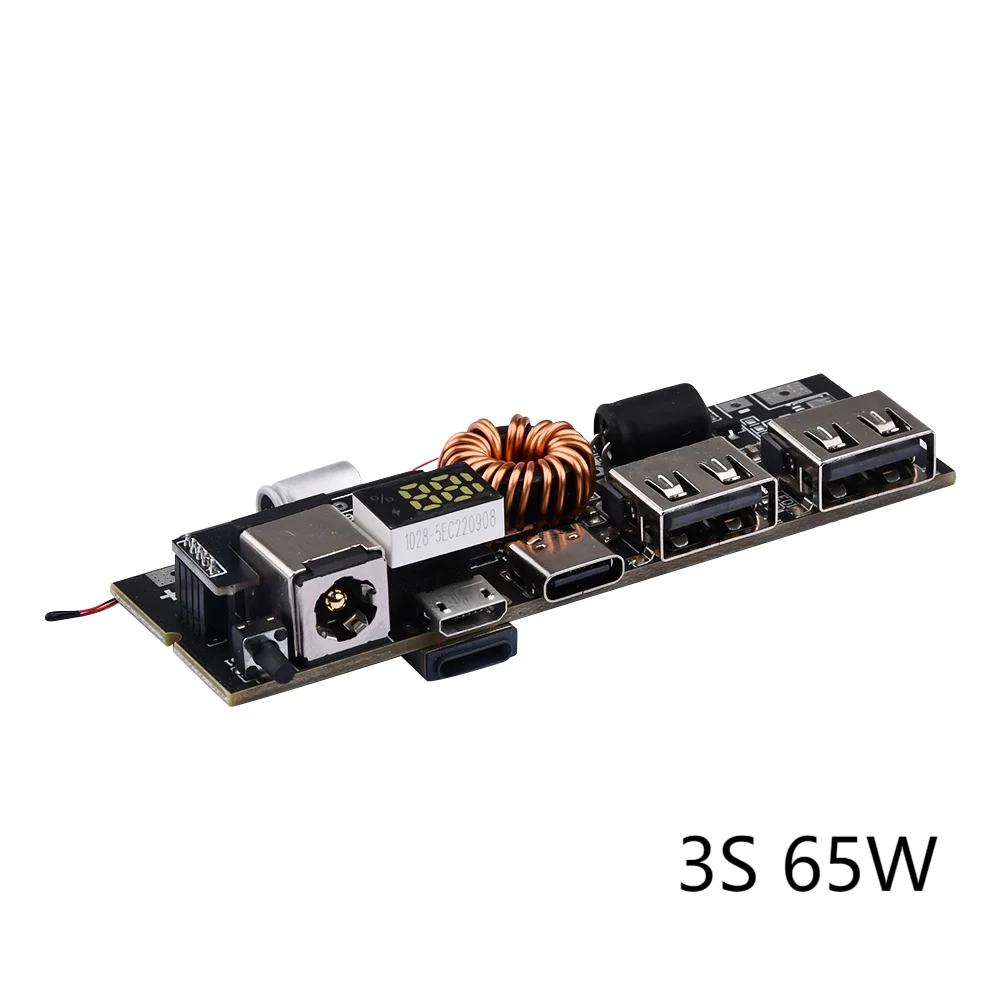 Diymore PD 65W 100W Power Bank 6-port 21700 two-way fast charging mobile power module for High capacity 18650 battery assemble