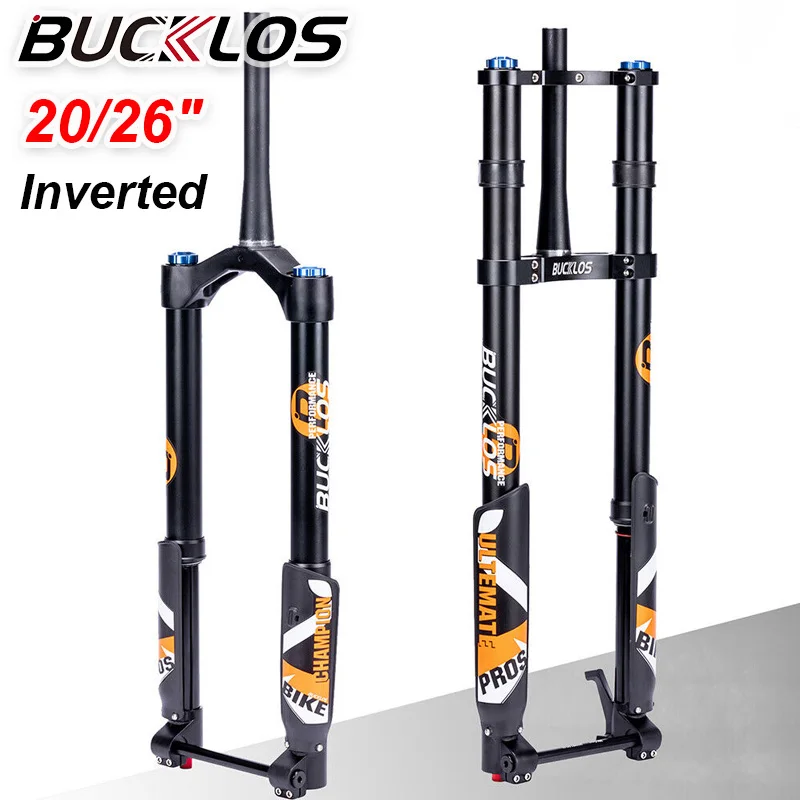 BUCKLOS Mountain Bike Suspension Forks 20/26 Inch E-bike Inverted Air Fork 15*150mm 5.0 Tire Bicycle Fat Fork MTB Accessories