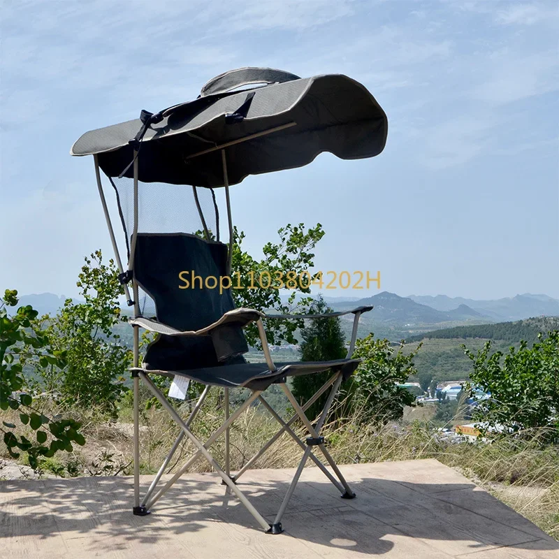 

Outdoor Folding Chair Leisure Fishing Fish Chair Portable Sunshade Sun Protection Camping Summer Beach Chair Armrest Director