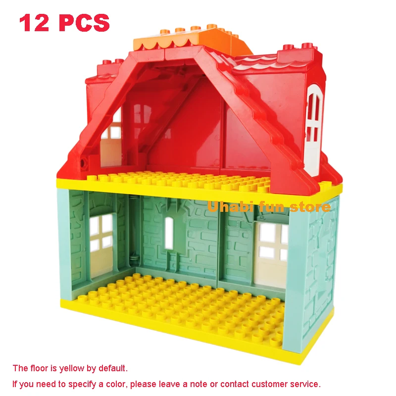 Grote bouwstenen Huisarchitectuur Raam Muur Dak Meubelserie Scène Accessoires Montage Educatief speelgoed voor kinderen - afbeelding 1