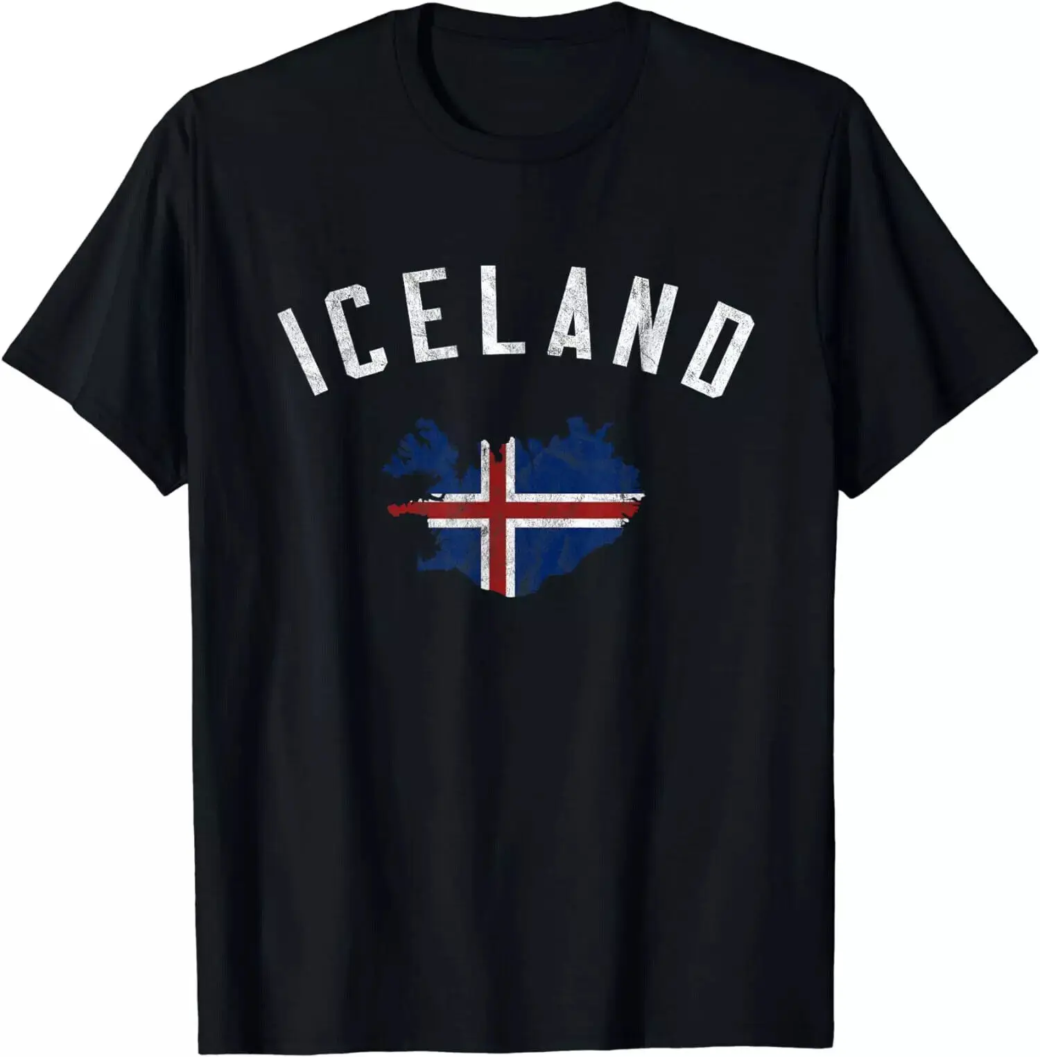 Vintage Iceland Map Varsity Cool Country Design Unisex T-Shirt