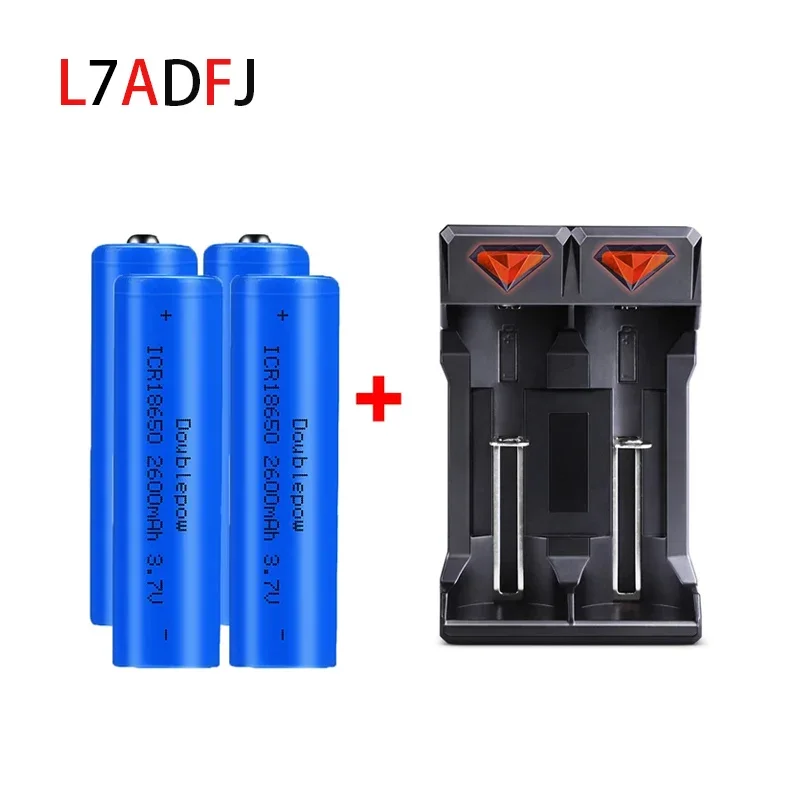 2600mah 18650 Li-ion Batteries With Charger 3.7V Rechargeable Battery For Electric Pointer Doorbell Flashlight Lithium Battery