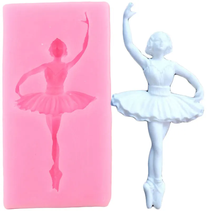 Ballet Girl Silicone Mold Baby Birthday Fondant Cake Decorating Tools Cupcake Baking Candy Clay Chocolate Gumpaste Resin Moulds