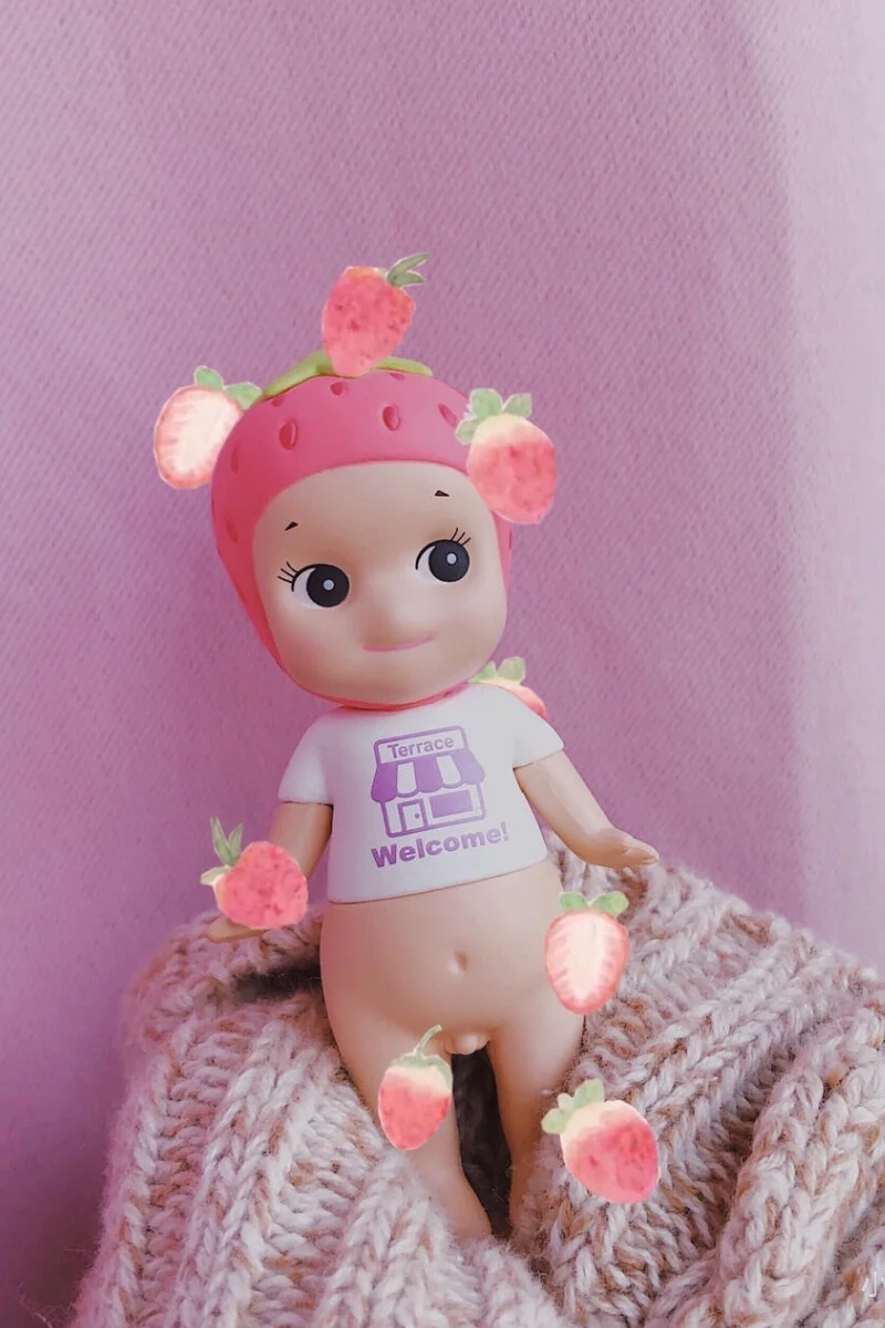 Oryginalny Sonny Angel Strawberry Cafe Serie Blind Box Party Angel Cute Fruit Image Cartoon Ornament Decoration Kid Christmas Gift