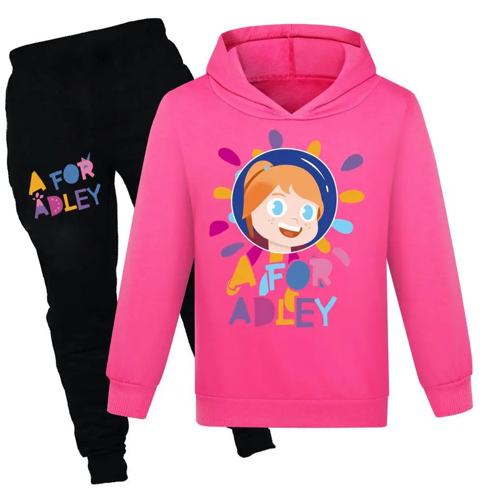 A FOR ADLEY Clothes Kids Cartoon Outfits Toddler Girls Long Sleeve Hooded Sweatshirts+Jogging Pants 2pcs Set Baby Boys Tracksuit