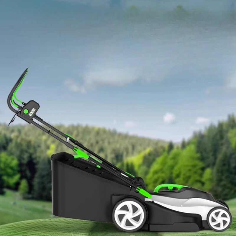 

Hand-held lawn mower, lawn mowing, electric household, small courtyard four-wheel high-power multi-function