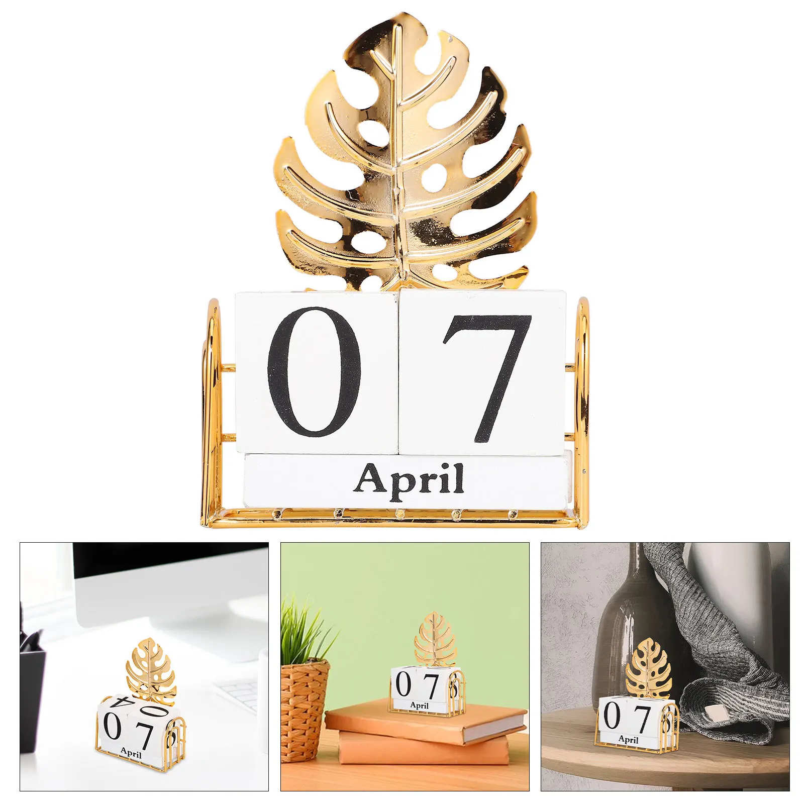 

1 set 1 Set Wooden Block Desktop Decorative Perpetual Table Calendar For Office Home Cafe Use Block Calendar Desk Decor Wood