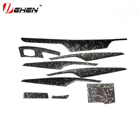 BMW 5 시리즈 G30 G32 F90 용 리얼 카본 파이버 자동차 실내 센터 콘솔 대시보드 기어 변속 도어 패널 커버 트림 몰딩