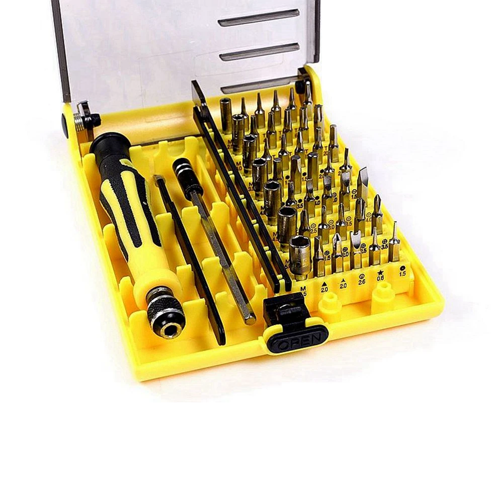 45 in 1 Chrome Vanadium Precision Screwdriver Tool Kit Magnetic Screwdriver Set for Phone Tablet Compact Repair Maintenance Tool