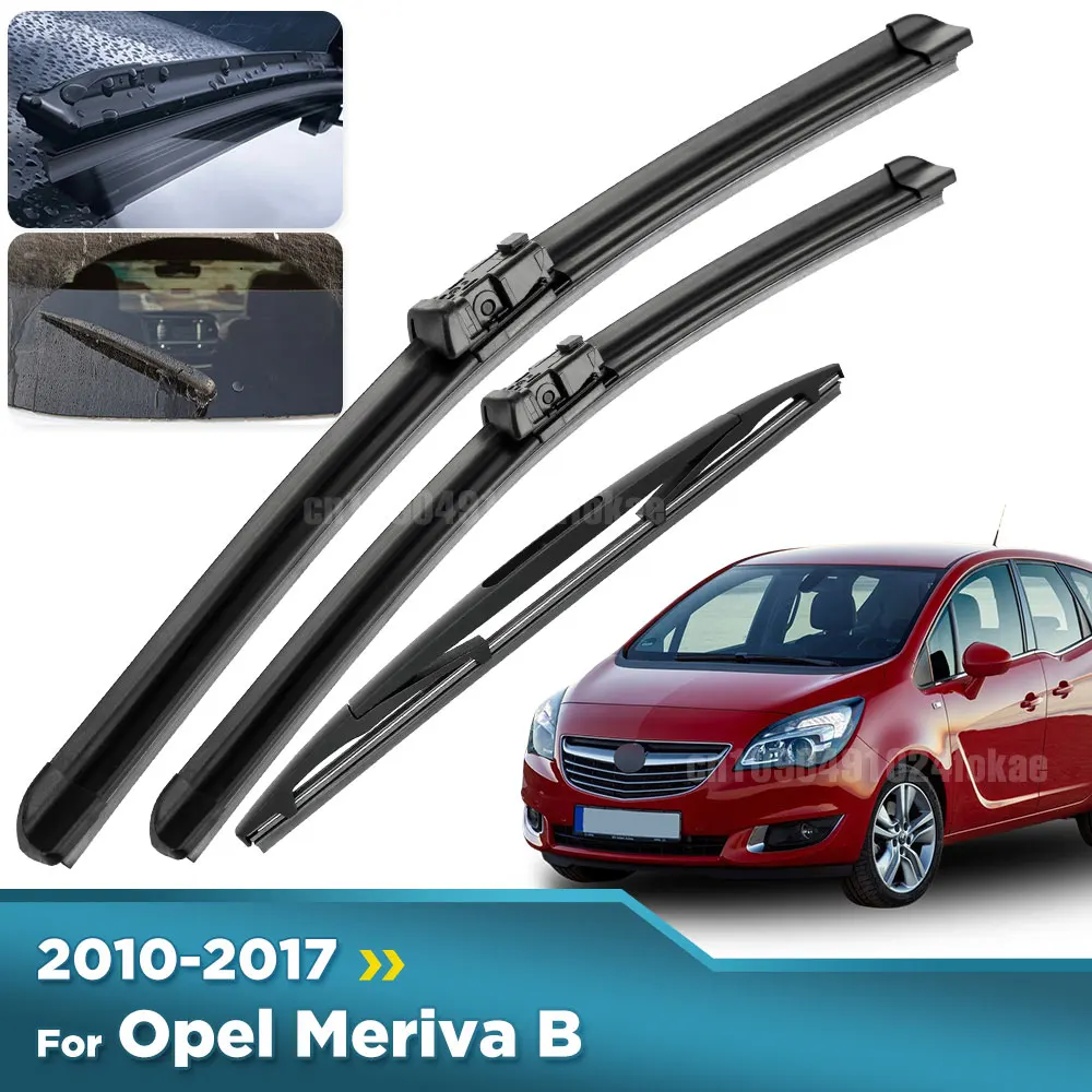 

For Opel Meriva B 2010-2017 2011 2012 2013 2014 Wiper Front & Rear Wiper Blades Windshield Windscreen Window Brushes 28"+22"+16"