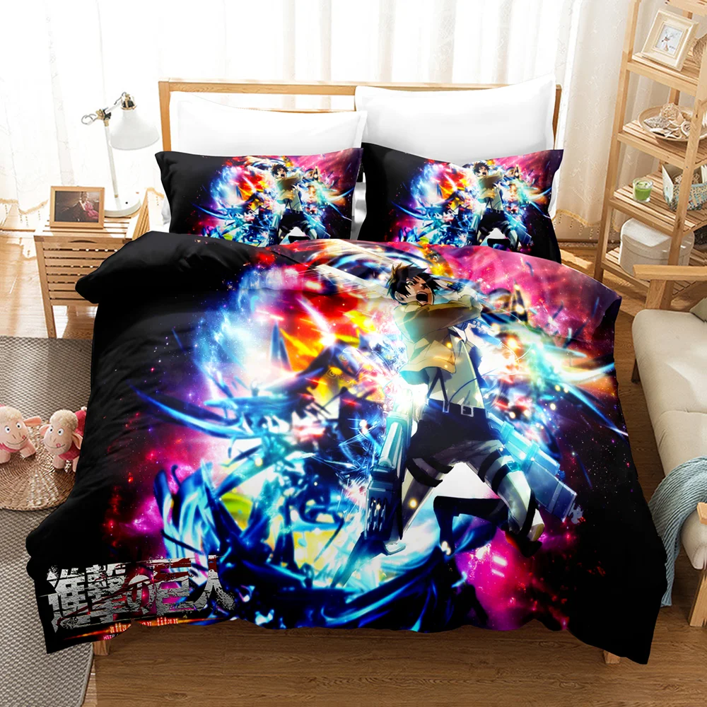 New Anime Attack on Titan Bedding Sets Duvet Cover Set With Pillowcase Twin Full Queen King Bedclothes Bed Linen Home Textiles