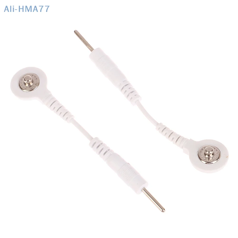 2PCS Electrode Lead Wire Connecting Cables Plug 2.0mm Snap 3.5mm Male Connector Cable Use For Tens/EMS Massage Machine Device