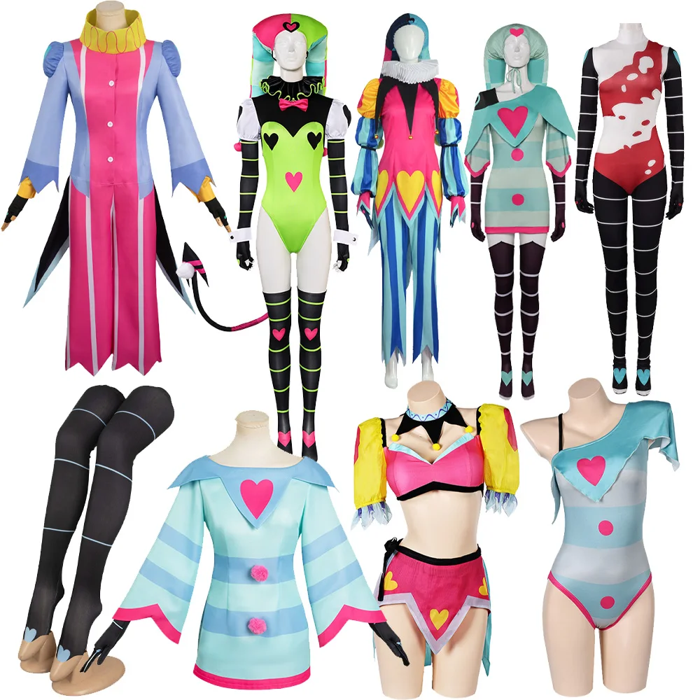 New Fashion Fizzarolli Cosplay Costume Jumpsuit Tail Hat Women Dress Clothes Anime Roleplay Swimsuit Outfit Halloween Party Suit