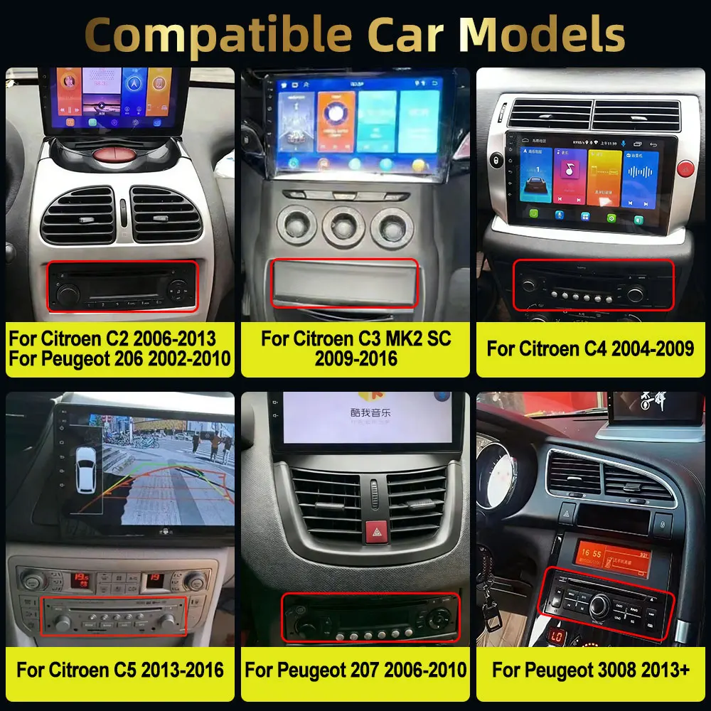 OEM Style Control Panel For Citroen C2 C3 MK2 SC C4 C5 For Peugeot 206 207 3008 To Control Android Radio Screen Central Switch