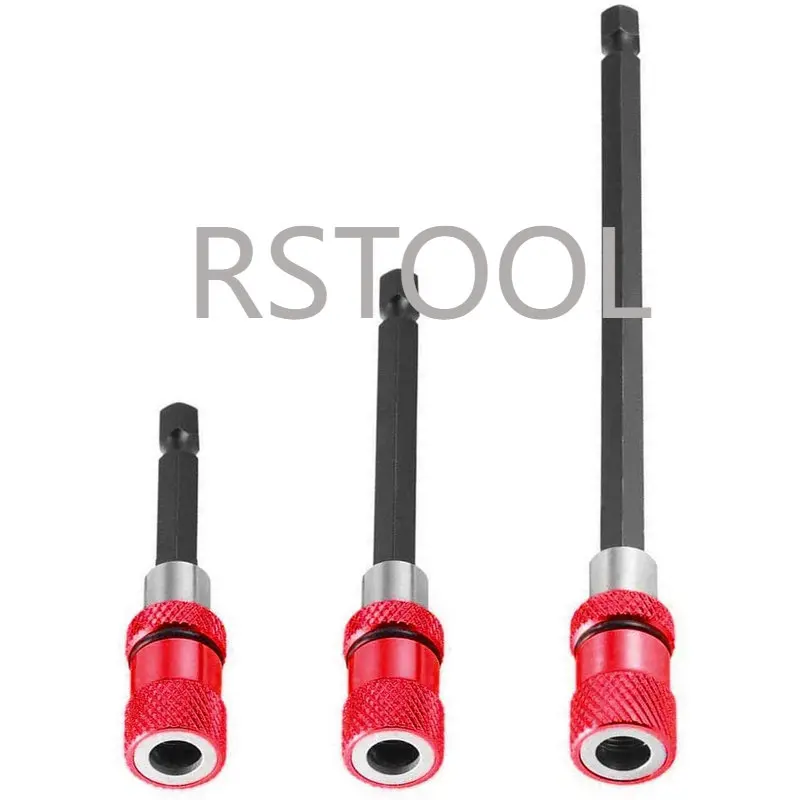 1/4 Inch Hex Shank Quick Release Screwdriver Magnetic Bit Holder with Adjustable Collar Extension Bar 60mm 100mm 150mm