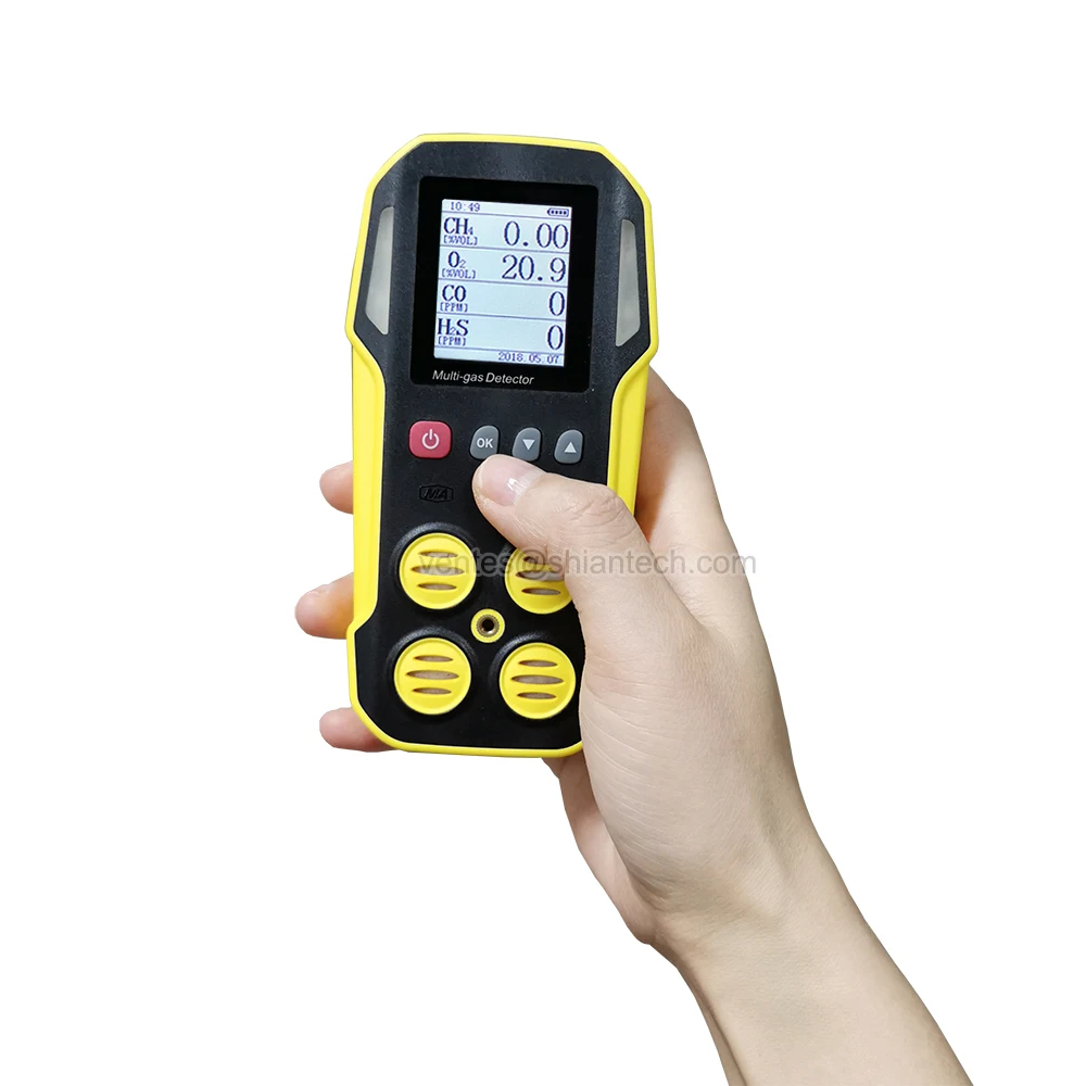 4 Gas Monitor, SA-M203 Portable Multi Gas Detector 4 Gas(CO, H2S, O2 and combustibles)