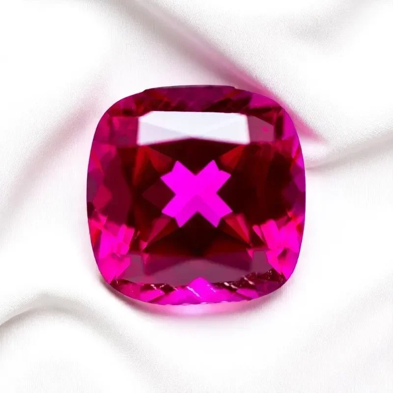 روبيليت اللون مختبر روبي وسادة شكل VVS1 سحر صنع المجوهرات DIY حلقة قلادة أقراط شهادة المواد الرئيسية