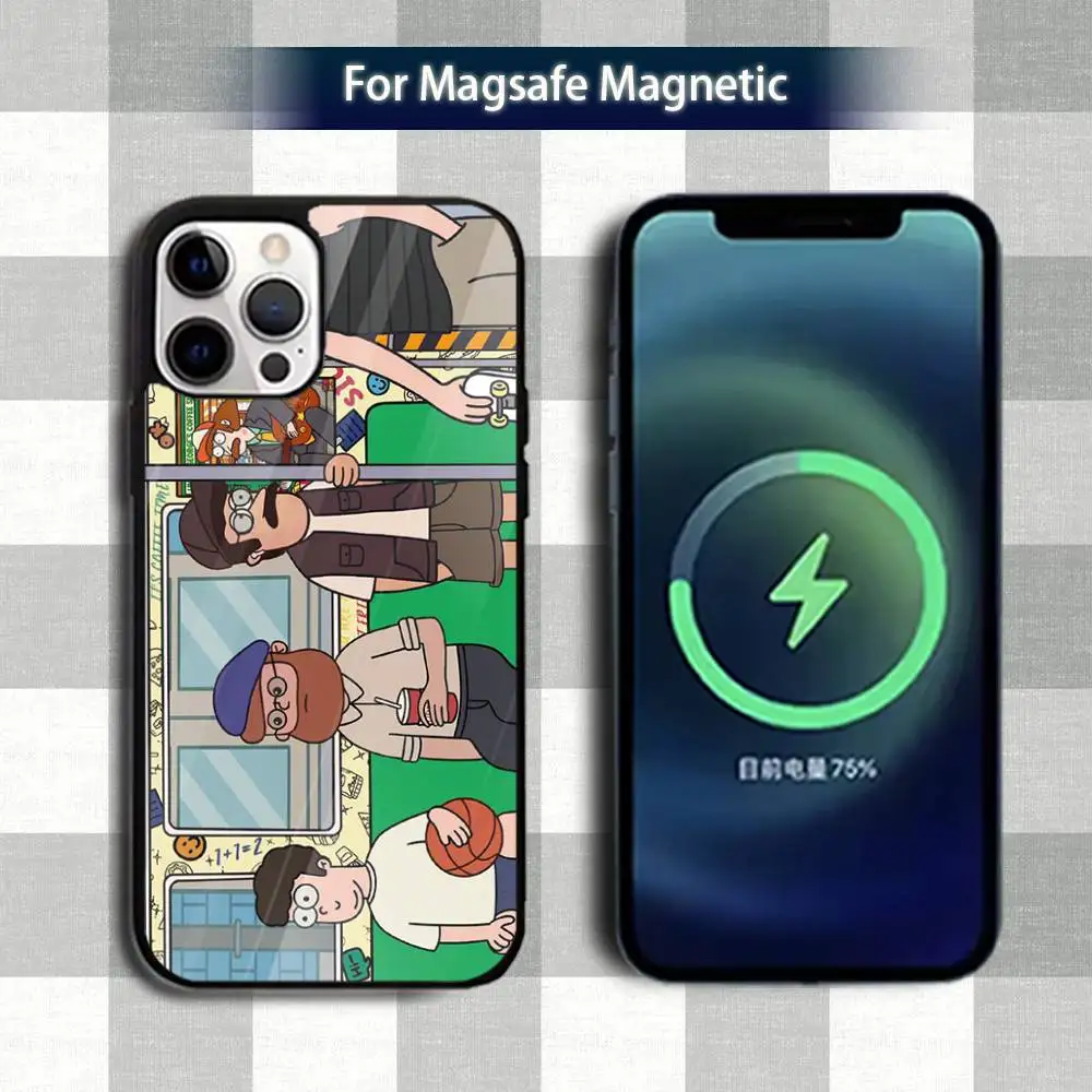 面白い漫画 U-Uncle スマホケース iPhone 13、12、15、17、11、16、14、Pro、Max、Plus、Mini、Magsafe、マグネット式ワイヤレス充電対応