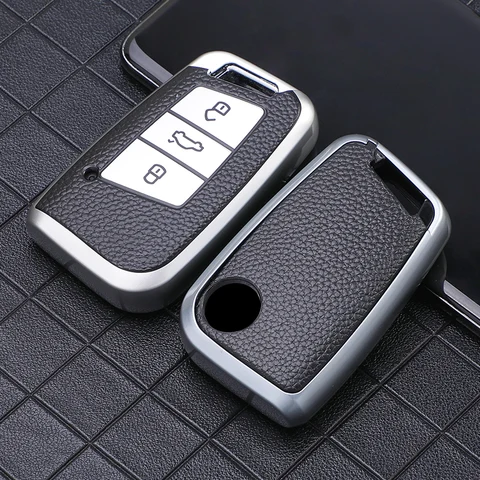 Чехол для автомобильного ключа из TPU-кожи для VW Volkswagen Jetta Passat B8 Skoda Superb Kodiaq A7, защитный чехол для брелока