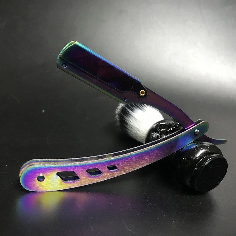 Multicolor Professional Manual Shaver Straight Edge Stainless Steel Sharp Barber Razor Folding Shaving Beard Cutter Wholesale