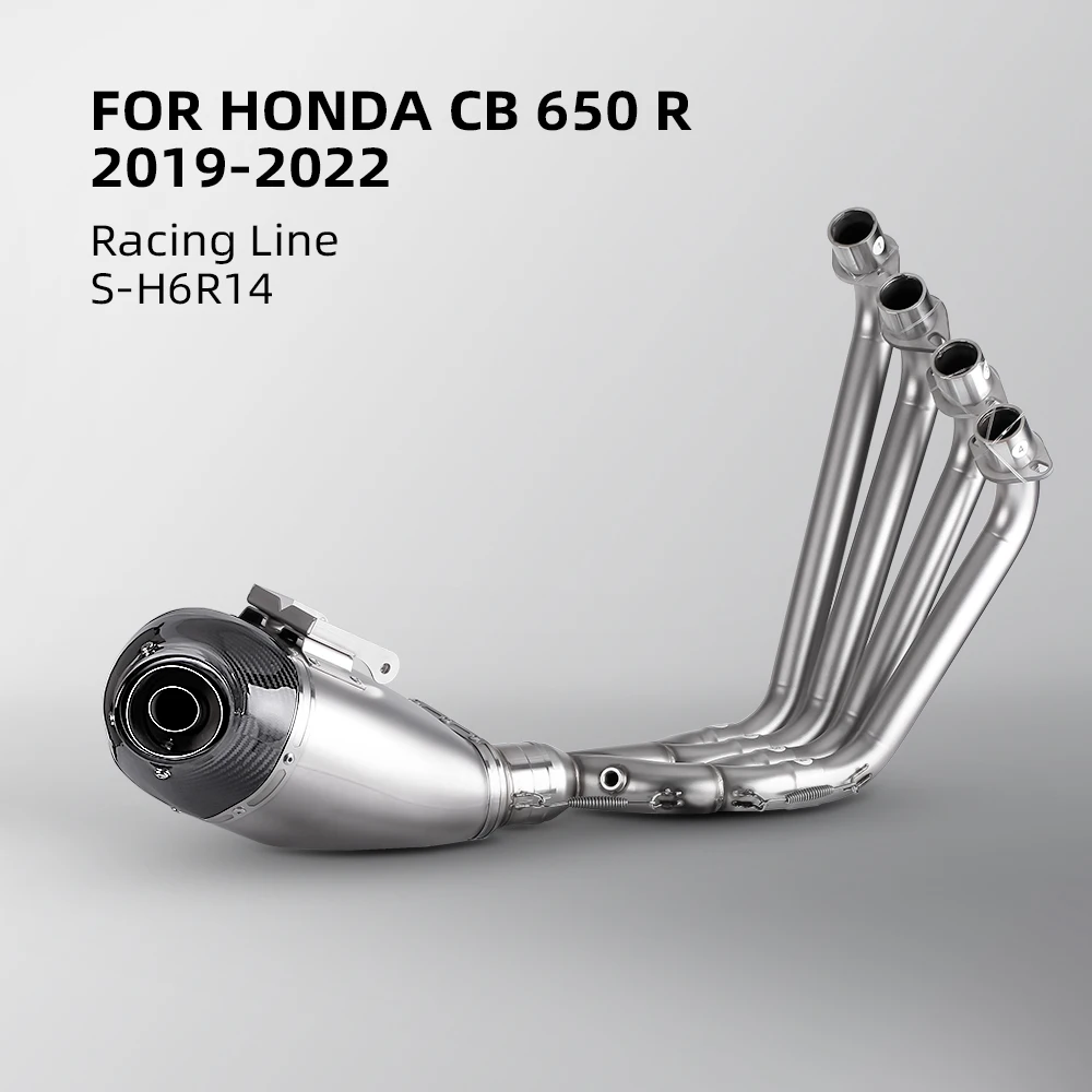 High Quality Complete exhaust system for motorcycle, modified front mid-link pipe silencer for CBR650R, CBR650F, CB650R, CB650F