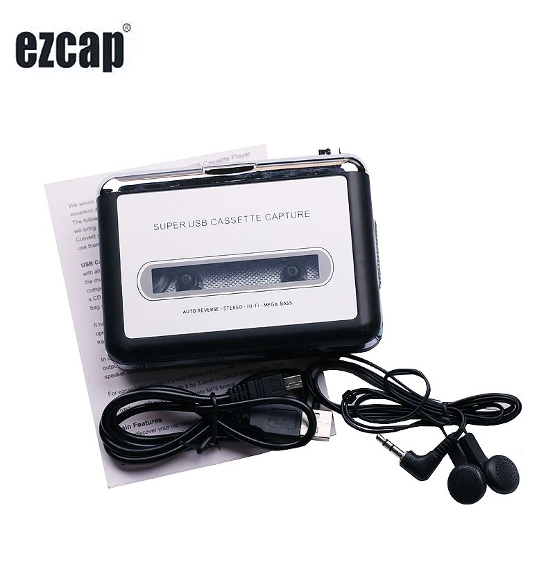 Original Ezcap218 Analog Old Tape Cassette To MP3 Digital for PC Audio Capture Card Converter English Song Walkman Music Player