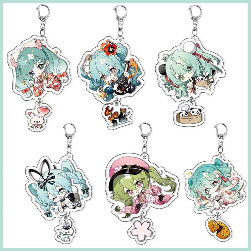 

Hatsune Miku Acrylic Keychain Kawaii Anime Keyring Pendant Backpack Ornaments Cute Princess Keychains Jewelry Decoration Gifts