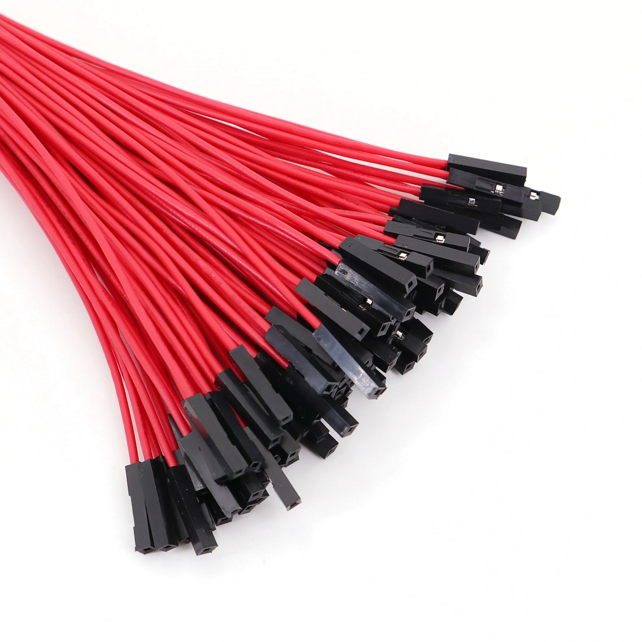 200Pcs Red Black 1Pin 20cm Dupont Wire 26AWG Cable Connector for Arduino DIY