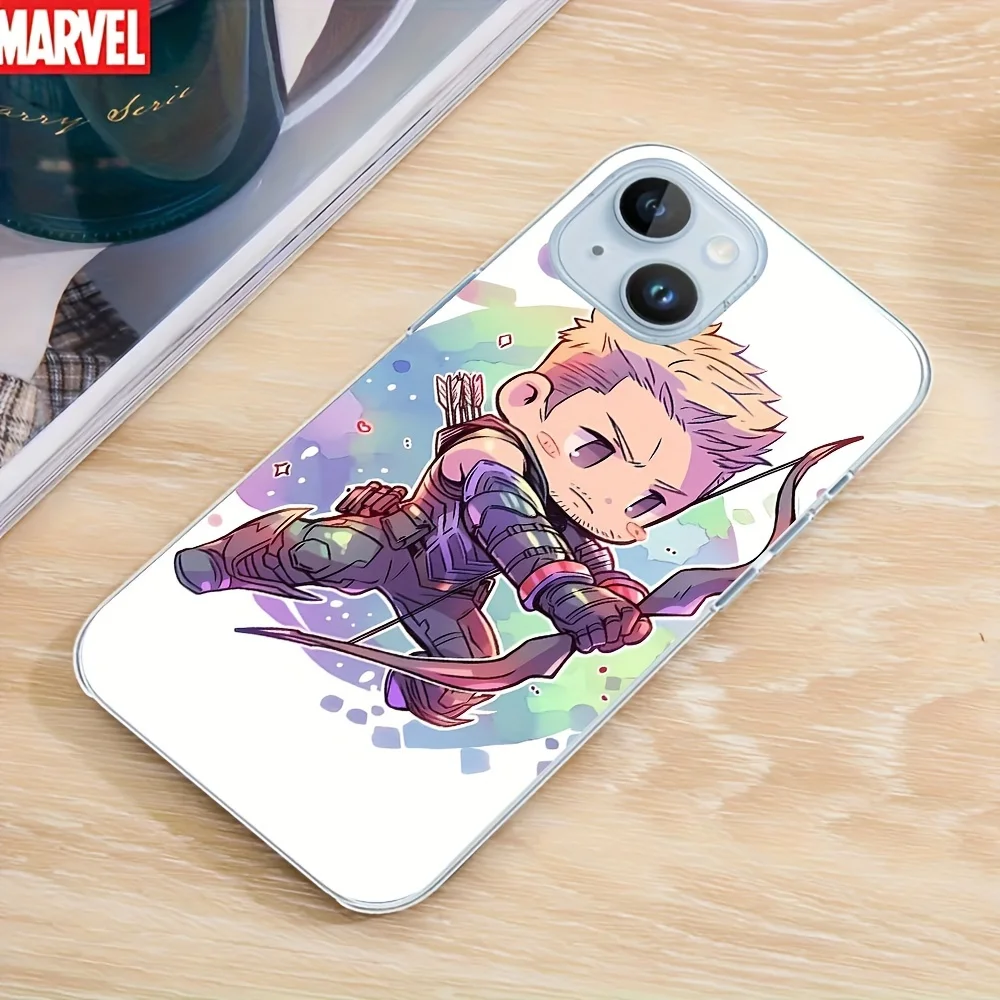 Marvel Avengers Chibi-Style Hawkeye Phone Case for iPhone Case - Durable TPU Cover by UME with Superhero Comic Art Design