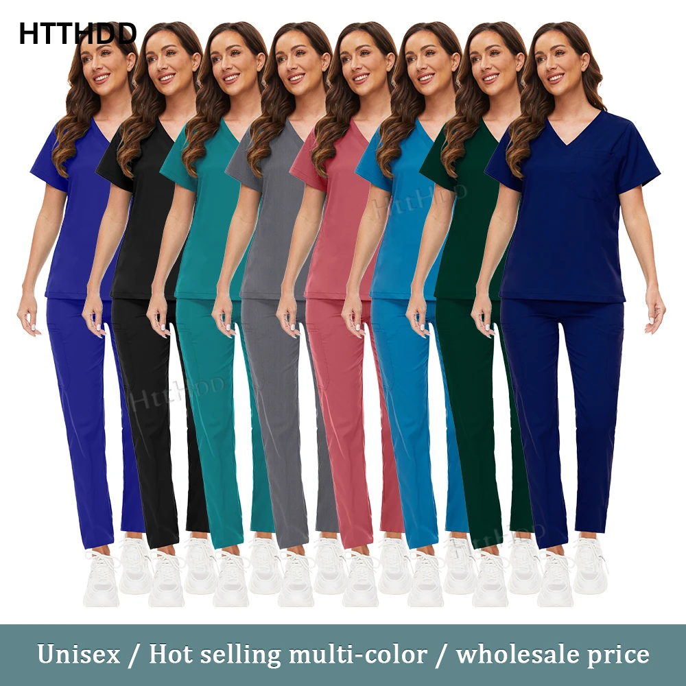 Wholesale Price Nursing Scrubs Sets Hospital Nurse Uniform High-quality Medical Scrubs Uniforms Sets Pharmacy Nurse Lab Workwear