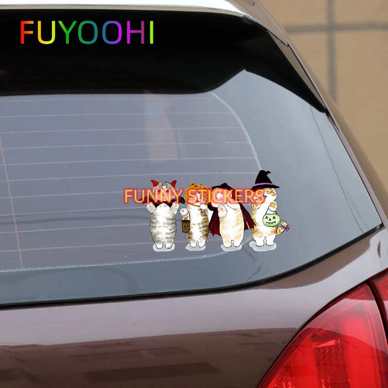 FUYOOHI Animals Carstickers Mofu Sand Cat Wallpaper Kids Room Carposter House Decoration Decal Home Car Halloween Decor Sticker