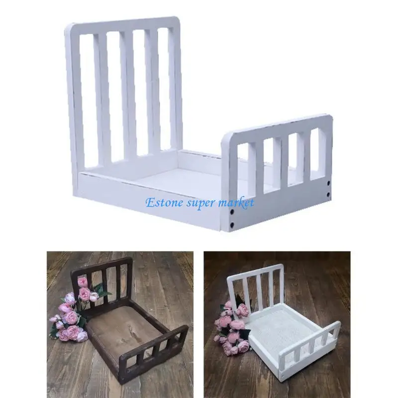 090B Infant Photo Props Wooden Bed Baby Photo Posing Furniture Backdrop Decorations