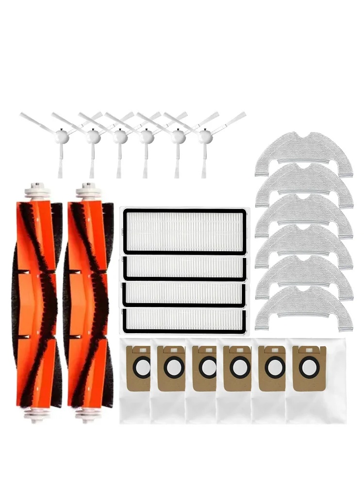Pièces de rechange et accessoires pour aspirateur robot Dreame Bot D10 Plus RLS3D : filtre HEPA, brosse principale, brosse latérale, sac à poussière