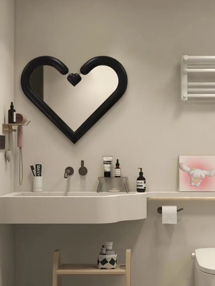 Modern smart bathroom mirror anti-fog wash makeup mirror hotel bedroom dry area vanity  cream wall wall hanging