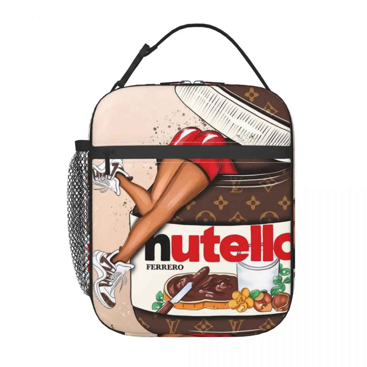 Italy Nutellas Jar Insulated Lunch Bag for Women Leakproof Thermal Cooler Bento Box Kids School Children