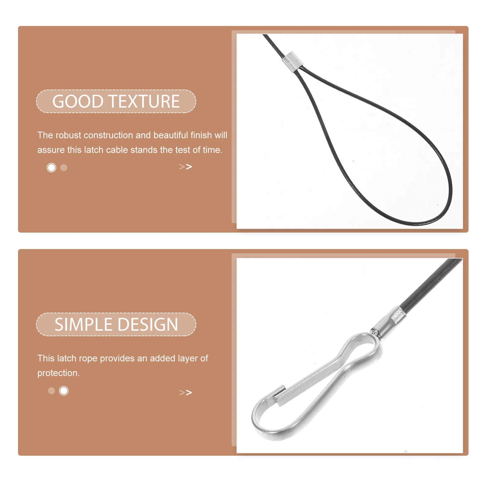 

6Pcs Stainless Steel Adjustable Gate Latch Pull String Safety Rope for Metal Fences Backyard Garden Barn Farm Gate Lock Cable