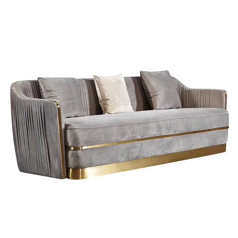

Wholesale Luxury High End 1+2+3 Seater Sofa Fabric Velvet Couch Living Room Sofa Furniture Set