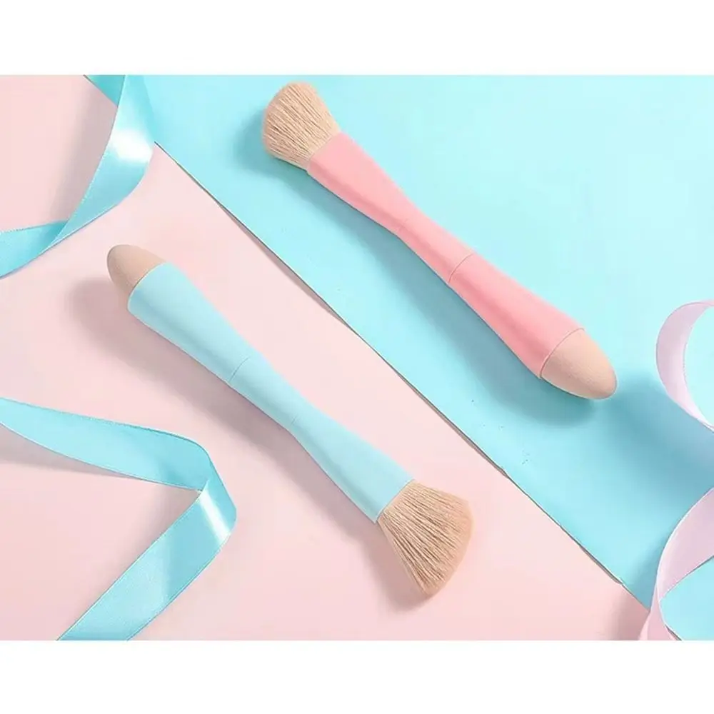 مجموعة فرش مكياج مدمجة 4 في 1، فرشاة بطانة ناعمة، فرشاة ظلال العيون، فرشاة تلوين قابلة للفصل، فرش تجميل مزدوجة الأطراف للحفلات