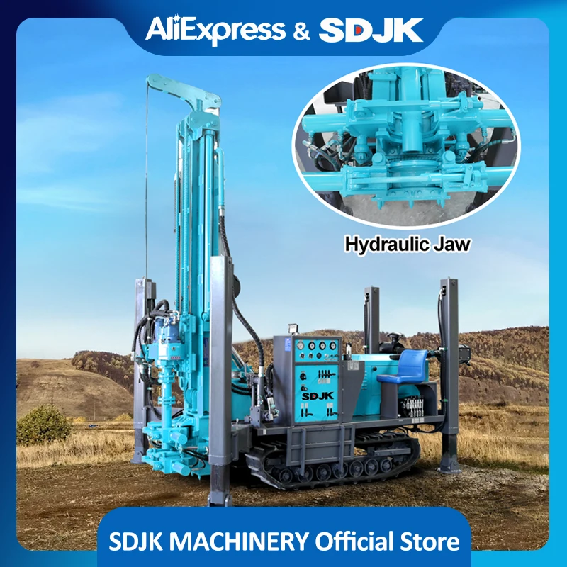 China 180m 200m Water Drilling Machinery Pneumatic Portable Hydraulic Jaw Water Well Drilling Rigs Borehole Drilling Rig Price