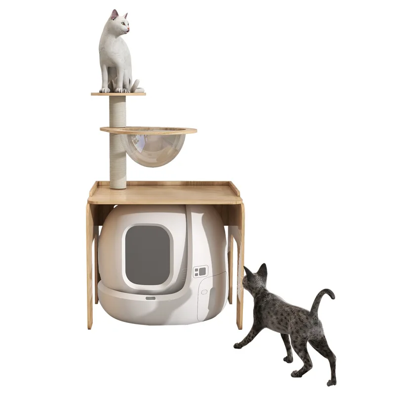 

Wholesale OEM Small Cat Climbing Rack Cat Litter Box Solid Wood Shelf Suitable for a Variety of Cat Toilet