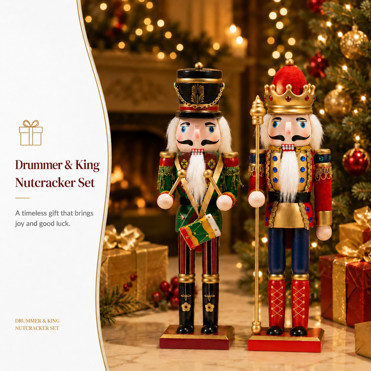 2-teiliges Nussknacker-Soldaten-Puppen-Set, handbemalte Weihnachtsfigur, kreatives Geschenk, Heim-Desktop-Weihnachtsbaum-Feiertagsdekoration – Detail 9