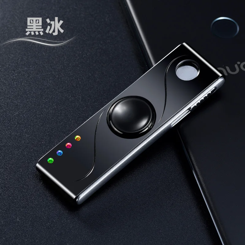 Colorful Light LED Fidget Spinner Lighter, Rechargeable Windproof Electronic Cigarette Lighter, Gift for Boyfriend
