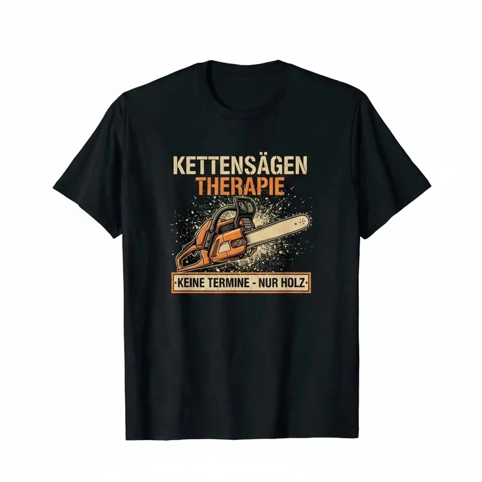Camiseta de hombre con diseño de motosierra, terapia, madera, leñador, frases divertidas, regalo vintage, lavada, elástica, unisex, ropa de diseñador