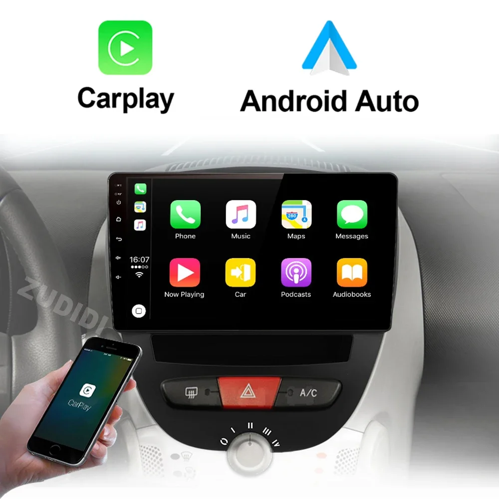 Android 16 2 Din Auto-Multimedia-Player Für Peugeot 107 Toyota Aygo Citroen C1 2005-2014 Kopf einheit Stereo GPS Navigation BT WIFI