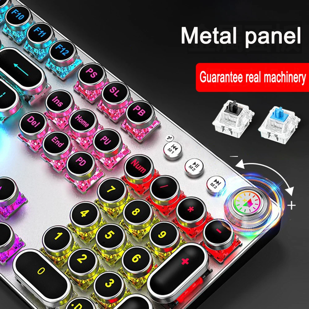 Punk Gaming Keyboard and Mouse Earphone Set Computer Accessories Wired mechanical keyboard mouse and headset 3-piece suit game